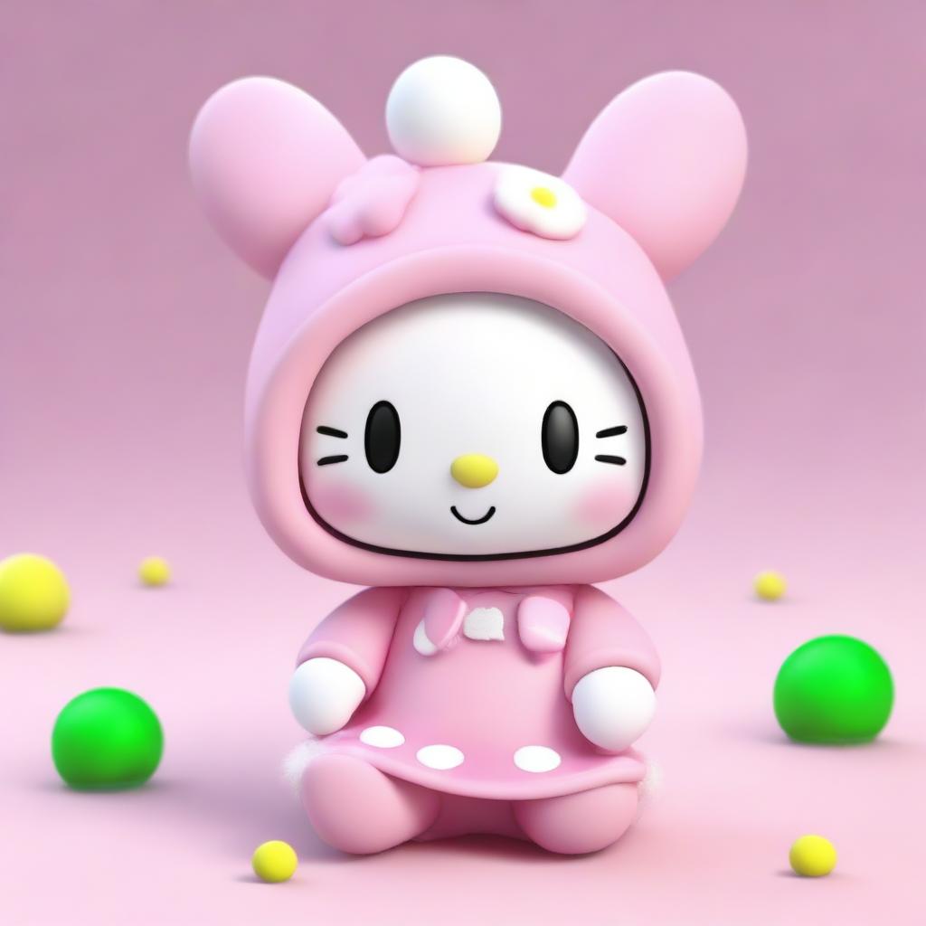 This is a fresh, high-quality 3D render featuring My Melody, the Sanrio character, in yet another charming pose