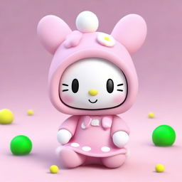 This is a fresh, high-quality 3D render featuring My Melody, the Sanrio character, in yet another charming pose