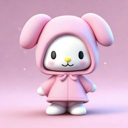 This is a fresh, high-quality 3D render featuring My Melody, the Sanrio character, in yet another charming pose