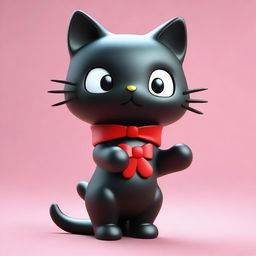 Another 3D render of Chococat, the charming, black, anime-style cat from Sanrio