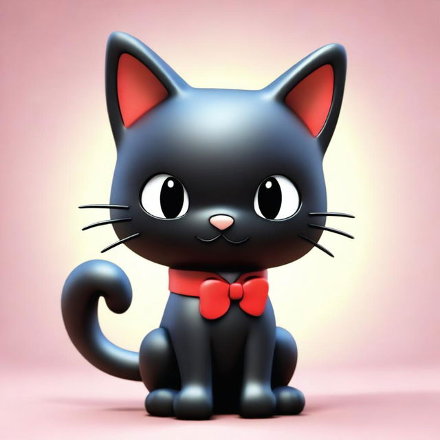 Another 3D render of Chococat, the charming, black, anime-style cat from Sanrio