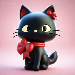 Another 3D render of Chococat, the charming, black, anime-style cat from Sanrio