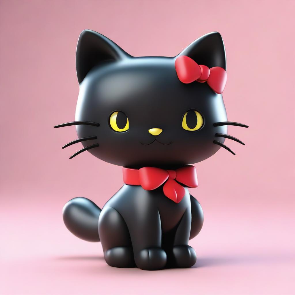 Yet another 3D render of Chococat, the delightful, black, anime-style cat from Sanrio