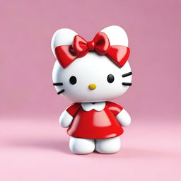 A 3D render of the iconic Hello Kitty character, designed in the shape of a cinnamon roll