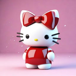 A 3D render of the iconic Hello Kitty character, designed in the shape of a cinnamon roll