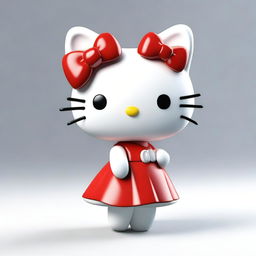 A 3D render of the iconic Hello Kitty character, designed in the shape of a cinnamon roll