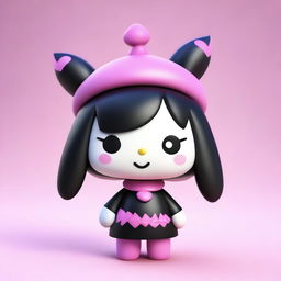 A 3D render of Kuromi, the popular Sanrio character, in high resolution