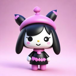 A 3D render of Kuromi, the popular Sanrio character, in high resolution