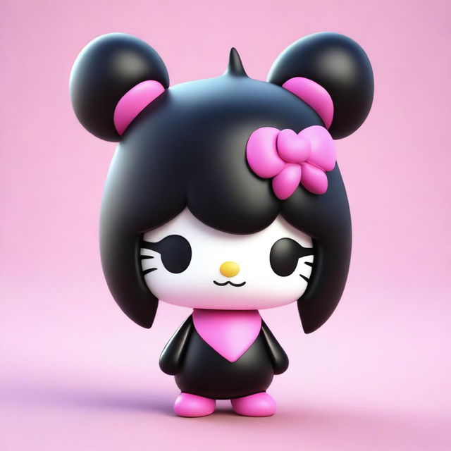 A 3D render of Kuromi, the popular Sanrio character, in high resolution