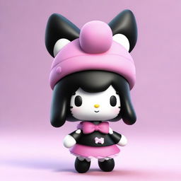 A different 3D render of the mischievous Sanrio character, Kuromi