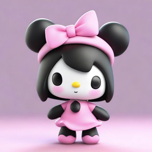 An additional 3D render of Kuromi, the lovable Sanrio character