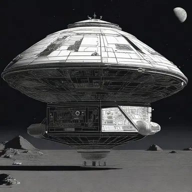 The spacecraft in the science fiction novel was described with highly advanced sphericalness.