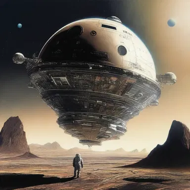 The spacecraft in the science fiction novel was described with highly advanced sphericalness.