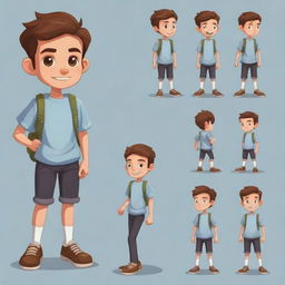 Generate a 2D character for a game adventure, created in a modern fashion style, embodying the essence of a young student.