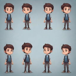 Generate a 2D character for a game adventure, created in a modern fashion style, embodying the essence of a young student.