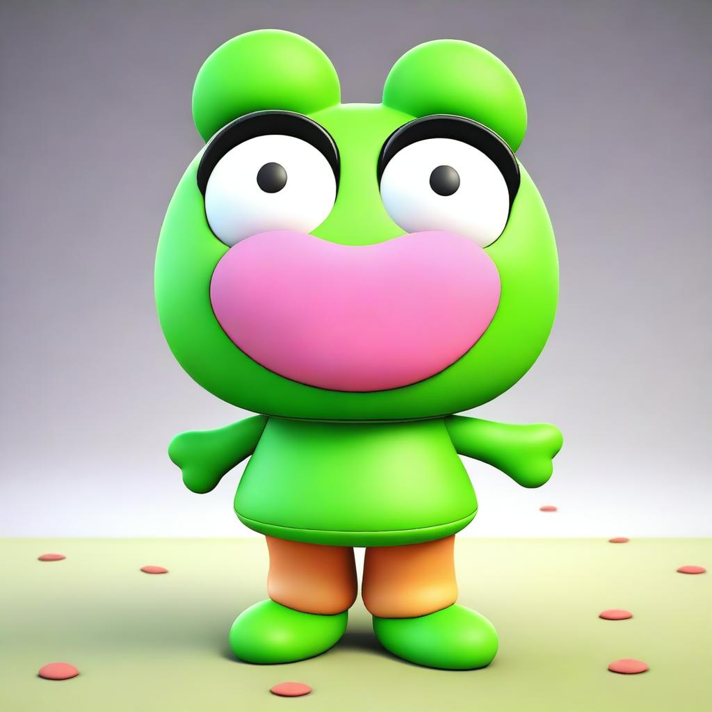 This is a high-quality 3D render of Keroppi, the famous Sanrio character