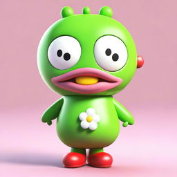 This is a second high-quality 3D render of a character resembling Keroppi, the iconic Sanrio character