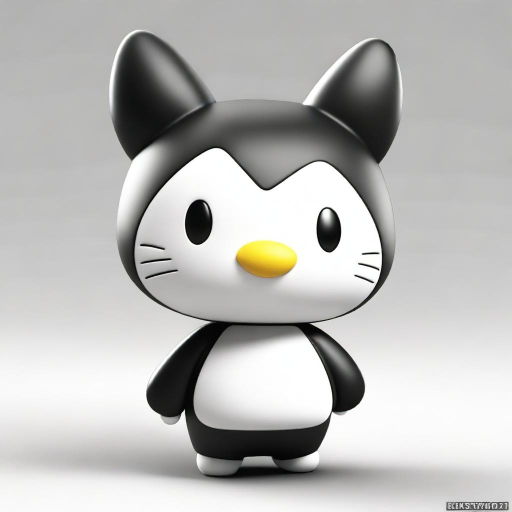 A high-quality 3D render of Badtz-Maru, the popular Sanrio character