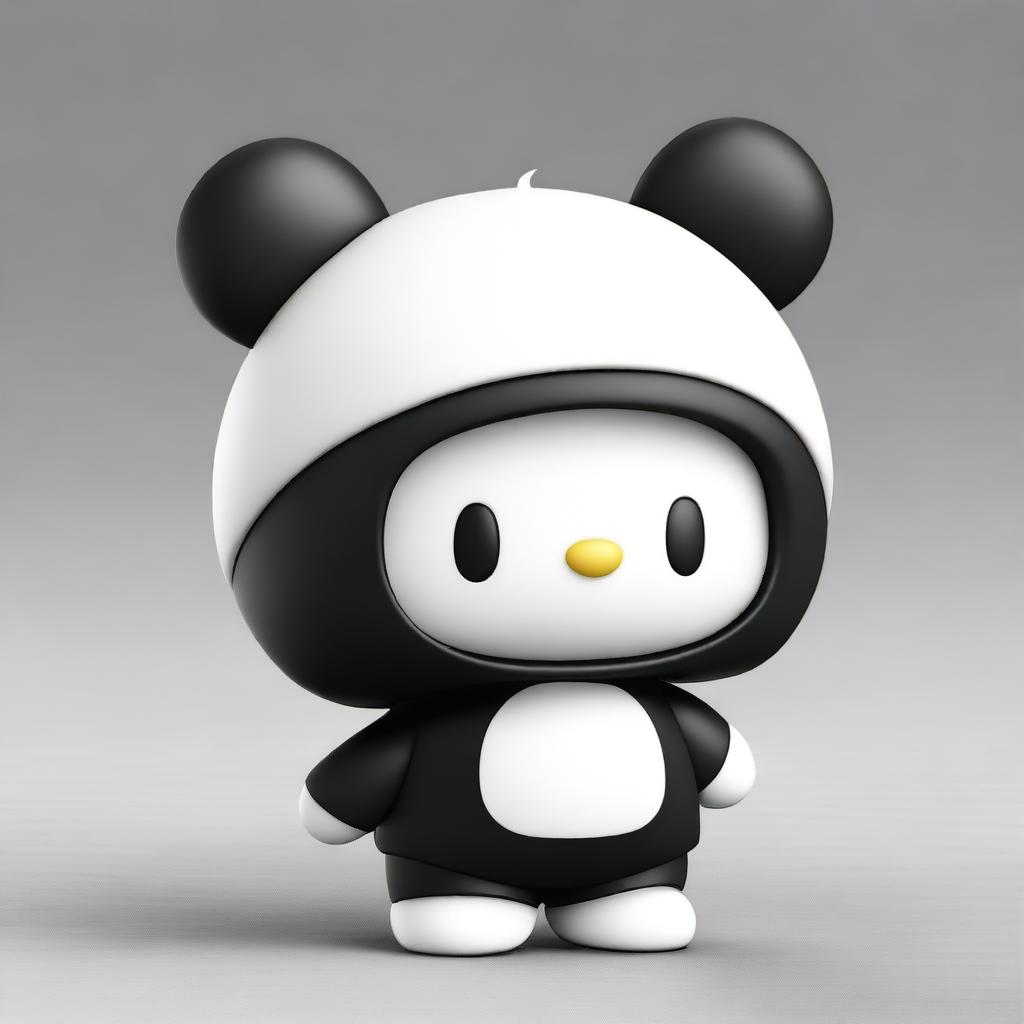 A high-quality 3D render of Badtz-Maru, the popular Sanrio character