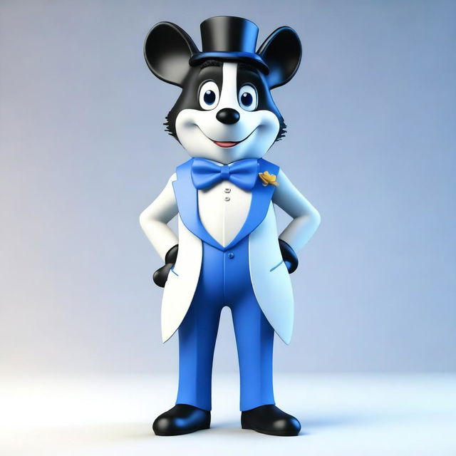 A 3D render of the character Tuxedo Sam, showcasing the highest quality of digital art