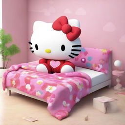 A 3D rendered image showcasing a high-quality representation of Hello Kitty