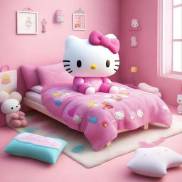 A 3D rendered image showcasing a high-quality representation of Hello Kitty