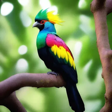 The majestic touraco with its iridescent feathers was often considered a magical creature in the fantasy world.