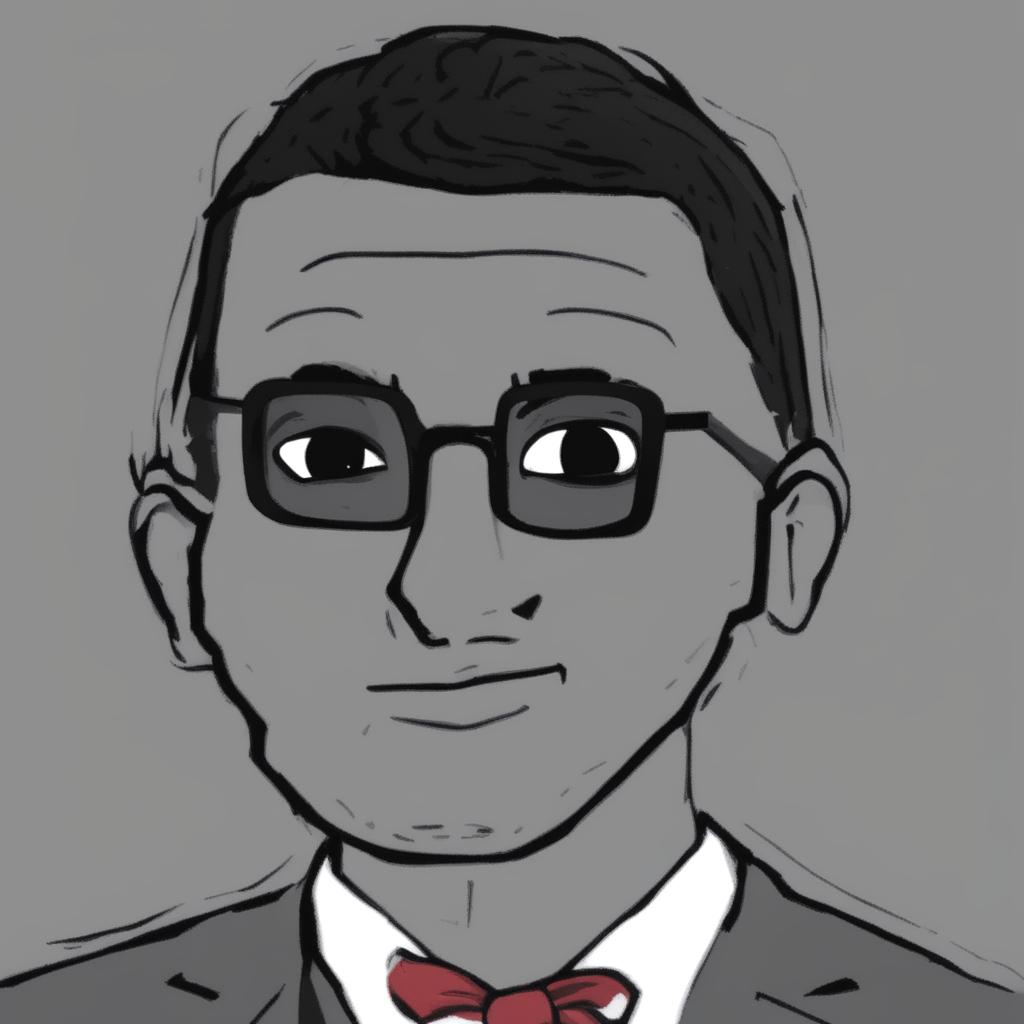 A digital art image in the Wojak meme style, featuring a character that represents Sundar Pichai