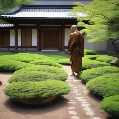 In the tranquility of the temple garden, monks planted Japanese clover as a symbol of purification and spiritual growth.