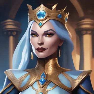 In the world of magic and dragons, Queen Elara serves as the powerful materfamilias of her kingdom, making important decisions for her family and subjects.