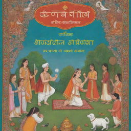 An illustrated cover for a book of moral stories in Hindi, featuring elements of traditional Indian culture.