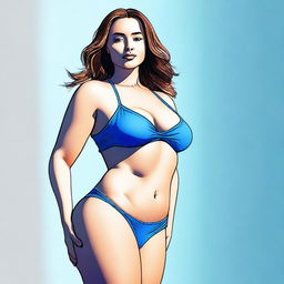 A high-quality digital art image depicting an attractive, curvaceous woman with fair skin