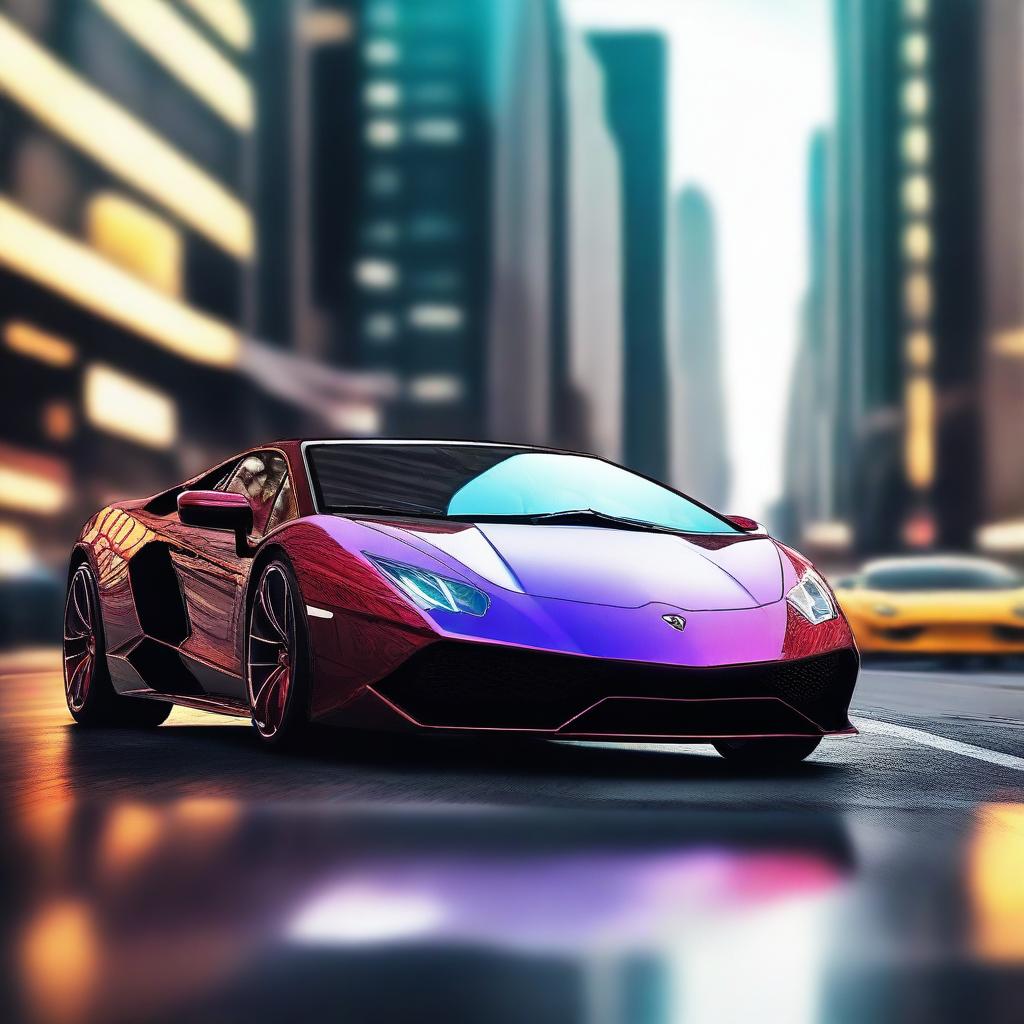 A high-quality digital art image showcasing a Lamborghini in its full glory