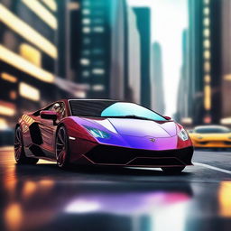 A high-quality digital art image showcasing a Lamborghini in its full glory