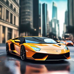 A high-quality digital art image showcasing a Lamborghini in its full glory