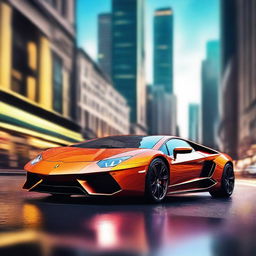 A high-quality digital art image showcasing a Lamborghini in its full glory