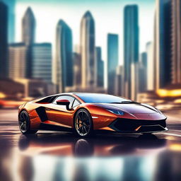 A high-quality digital art image showcasing a Lamborghini in its full glory