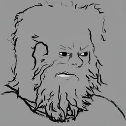 A high-quality digital art image that blends Rubeus Hagrid from Harry Potter and the Wojak meme