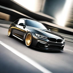 An image showcasing a sleek BMW M3, but with a unique twist