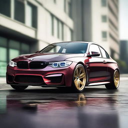 An image showcasing a sleek BMW M3, but with a unique twist