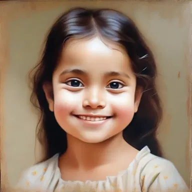 The endearing painting of a young girl with rosy cheeks and an innocent smile captured the hearts of viewers.