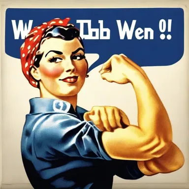 During World War II, the famous and endearing Rosie the Riveter became a symbol of female empowerment and strength.