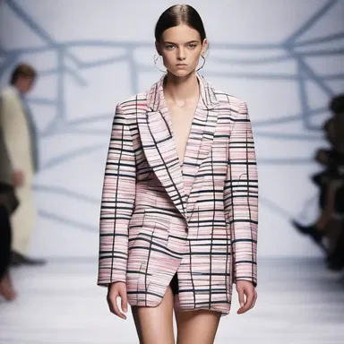 The fashion designer drew inspiration from the stock ticker tape for their latest collection, creating garments with a pattern resembling the stock market data.