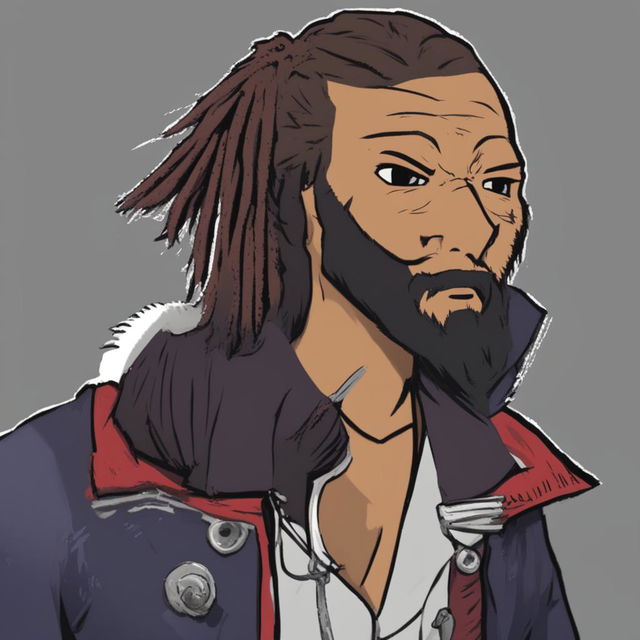 A high-quality digital art image that depicts Auron from Final Fantasy X in the style of a Wojak meme