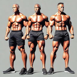 A digital art piece showcasing a fitness trainer, initially in peak physical condition, then transitioning to a less fit state