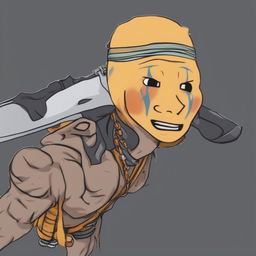 A high-quality digital art image that presents Wakka from Final Fantasy X in the style of a Wojak meme