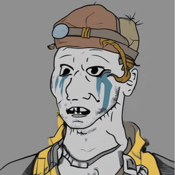 A high-quality digital art image that presents Wakka from Final Fantasy X in the style of a Wojak meme