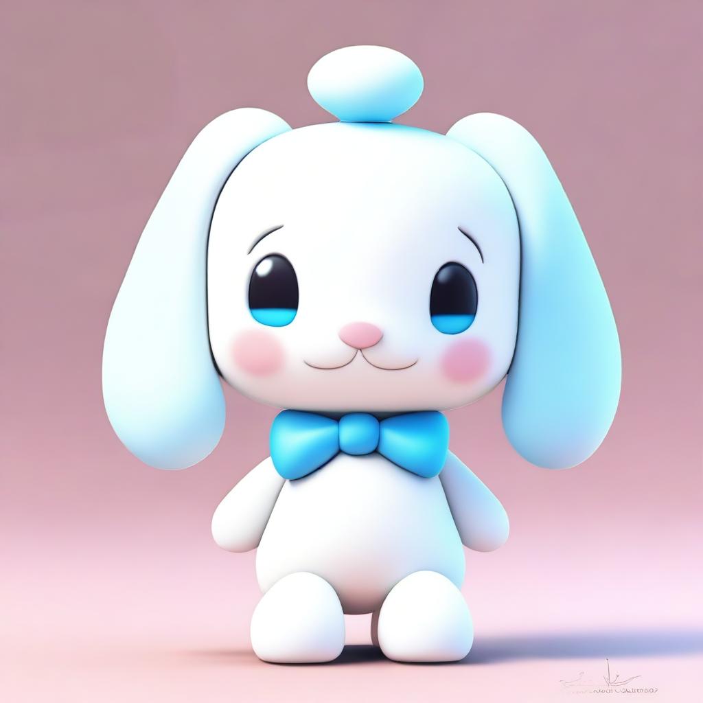 An image showcasing Cinnamoroll, the popular Sanrio character, in a 3D digital art style