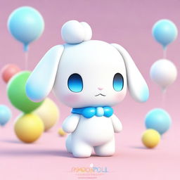 An image showcasing Cinnamoroll, the popular Sanrio character, in a 3D digital art style