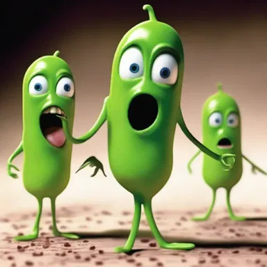 The horror movie depicted a terrifying scene where pea pods suddenly transformed into malevolent creatures and attacked the characters.